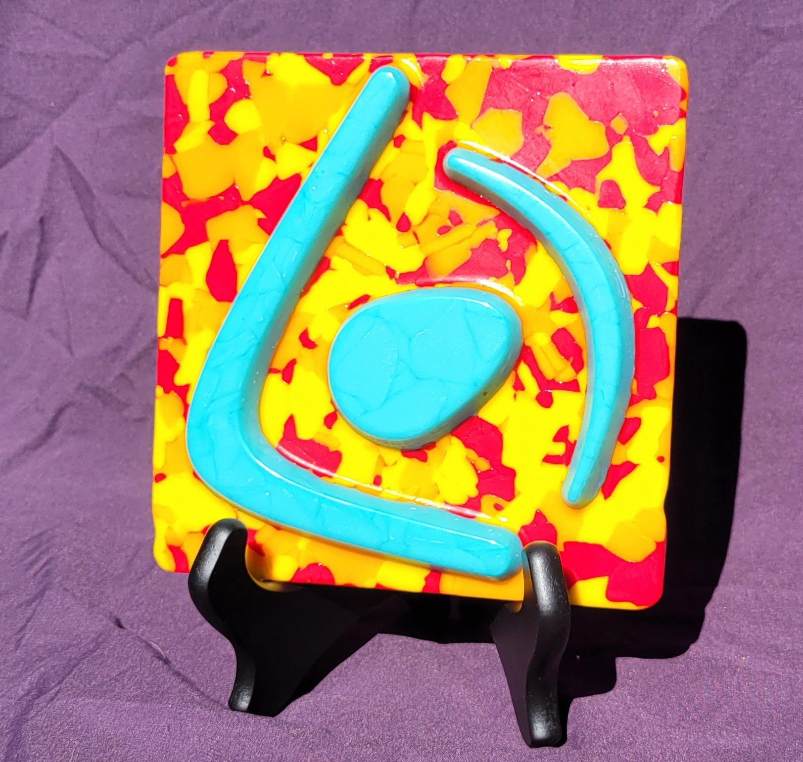 Conic Comet - Kiln Cast Art Glass Tile - Etsy