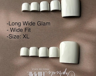 Arctic White Press On Toenails -Reusable- Summer Sandal Ready- Pedicure Alternative- Most Viewed!