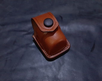 KM002-5S Leather Single Speed loader Pouch with Belt Clip Fits 5 Shot Revolvers Handmade!