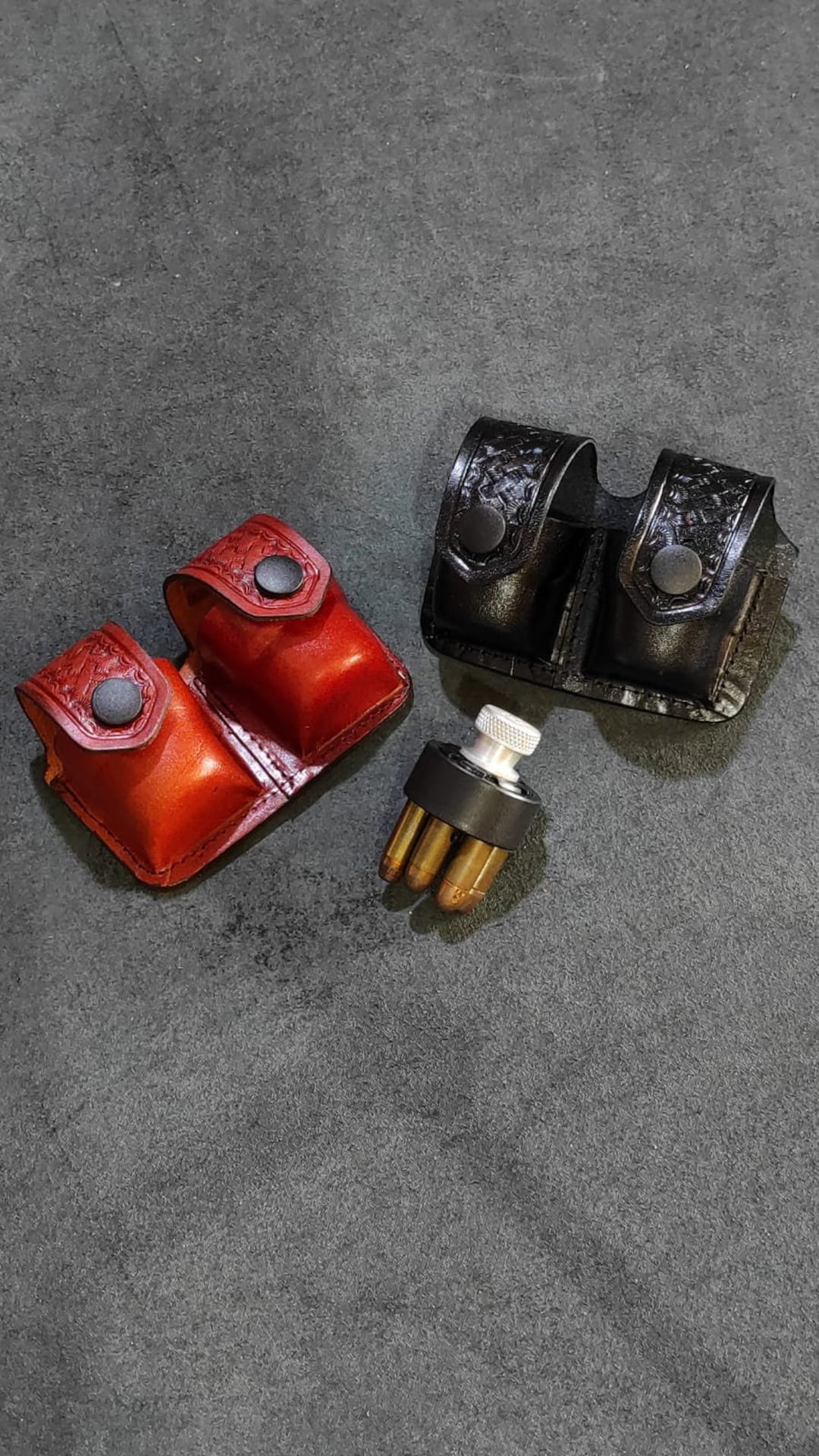 K006 Basketweave Double Speedloader Pouch for 357 Magnum