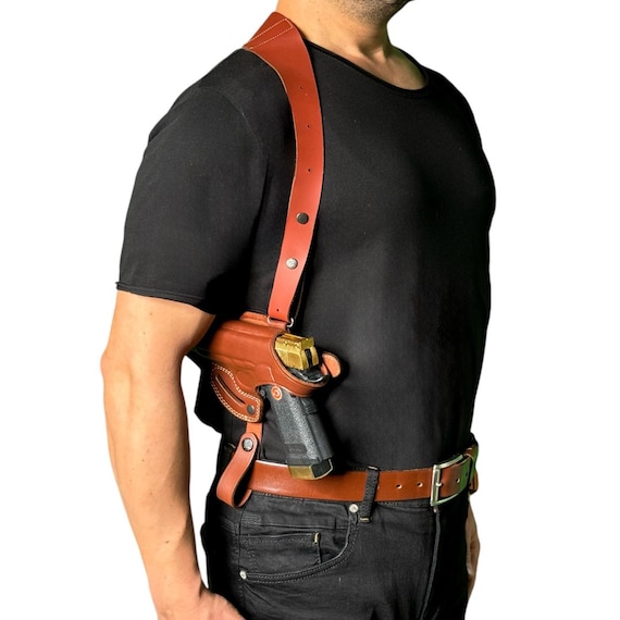 K065 Leather Horizontal Shoulder & Belt Holster (2in1) for Colt