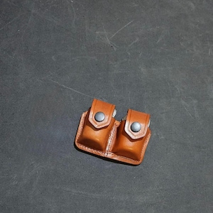 KM005 Double Speedloader Case/Pouch with Belt Clip For 357 Magnum Smith&Wesson and Similar Revolvers Handmade!