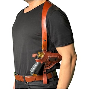 KM065 Leather Shoulder & OWB - IWB Belt Holster (3in1) For Colt 1911 And Similar