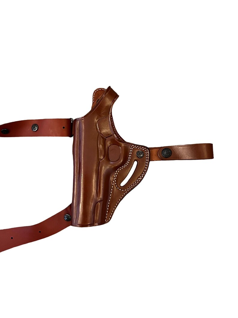 L065 Leather Horizontal Shoulder & Belt Holster 2in1 for Colt 1911 LEFT