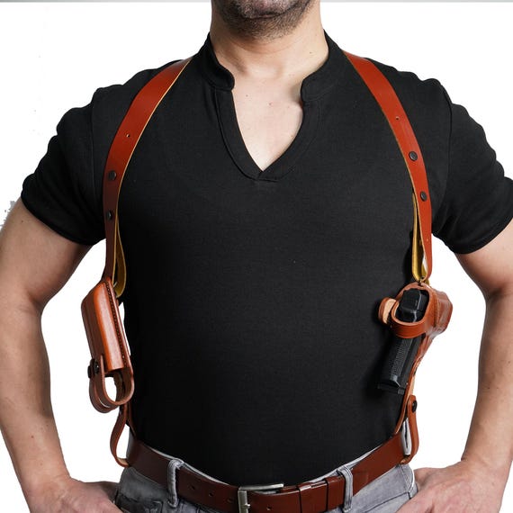 thumbnail image 2 of Koltster Genuine Leather Shoulder & Belt Holster – Beretta 84F, Right Hand, Double Mag Pouch 2 of 5