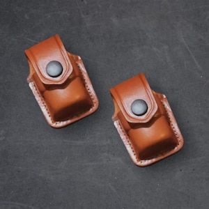 K2001 Porta-carregador/estojo/bolsa de dois couros únicos para carregador rápido para 357 Magnum 6-7 Shots 44 Magnum 5 Shot Smith&Wesson
