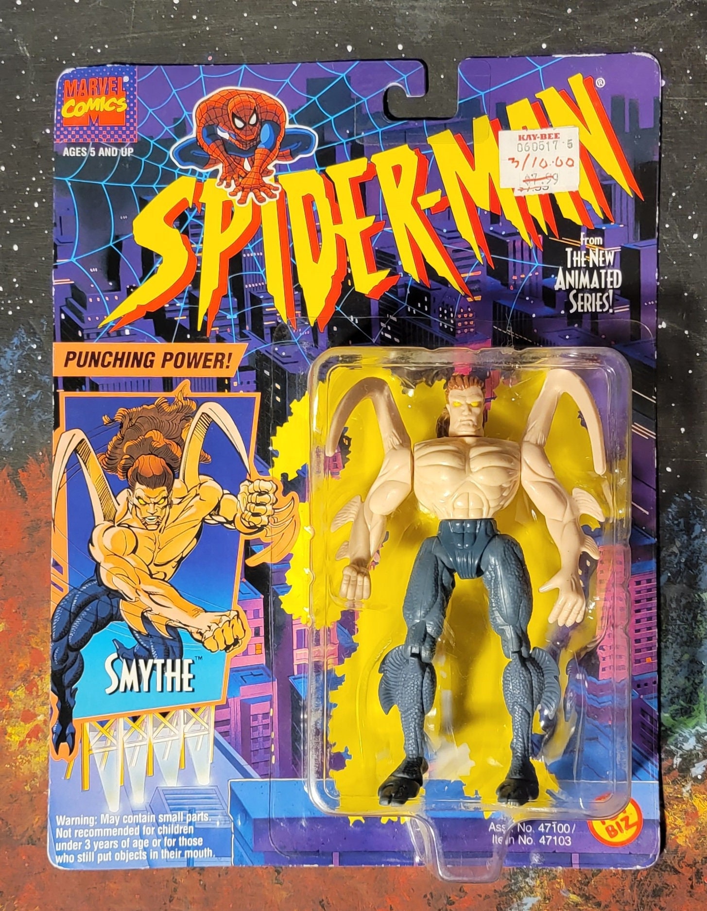 Marvel ToyBiz Spider-man Punching Power Smythe Action Figure 1994 for sale online 