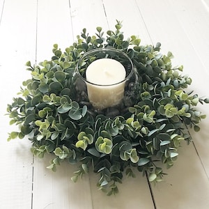 Eucalyptus Greenery Mini Wreath, Wreath Candle Holder, Everyday Mini Wreath, Wreath Decor, Cabinet Wreath, Mothersday Gift, Home Decor