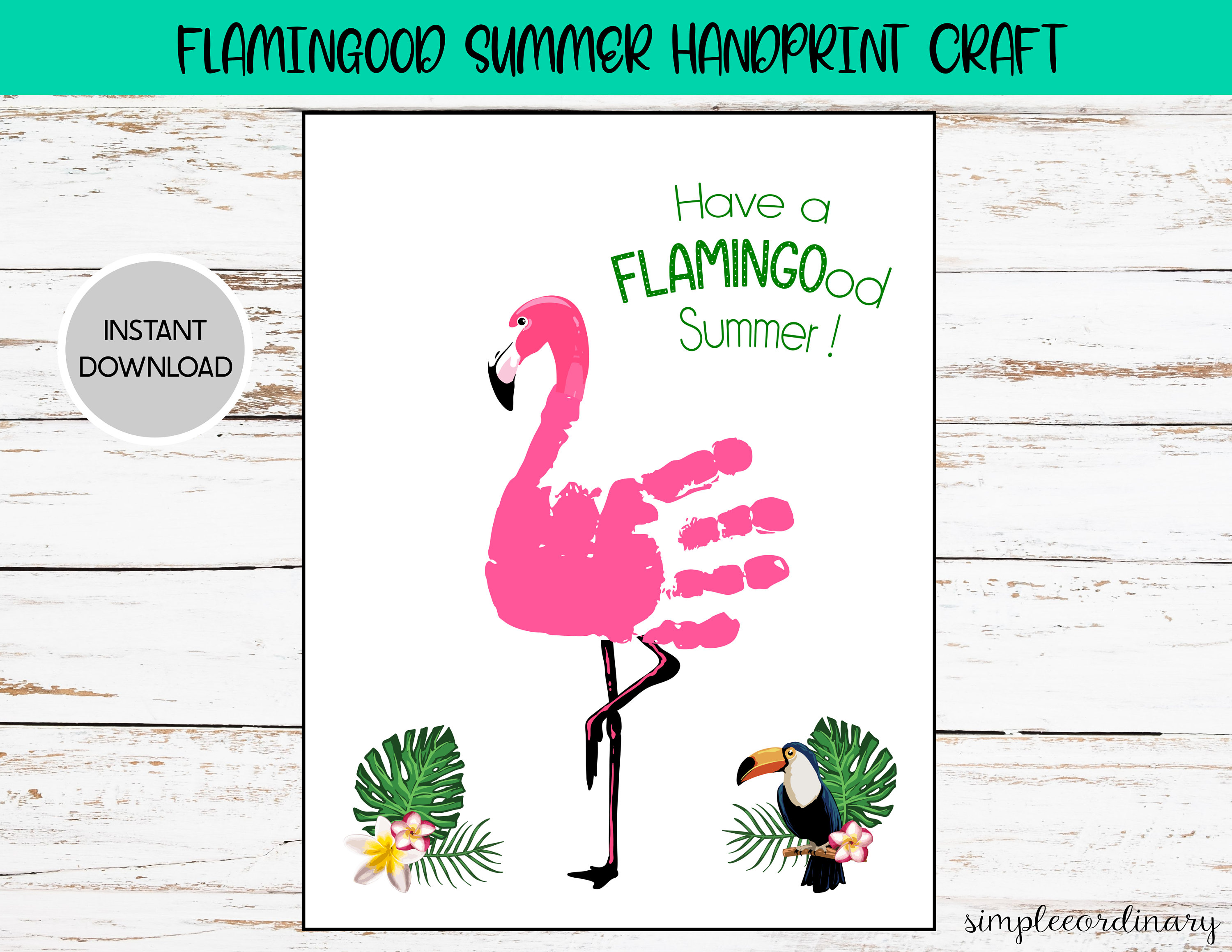 Flamingo handprint deals