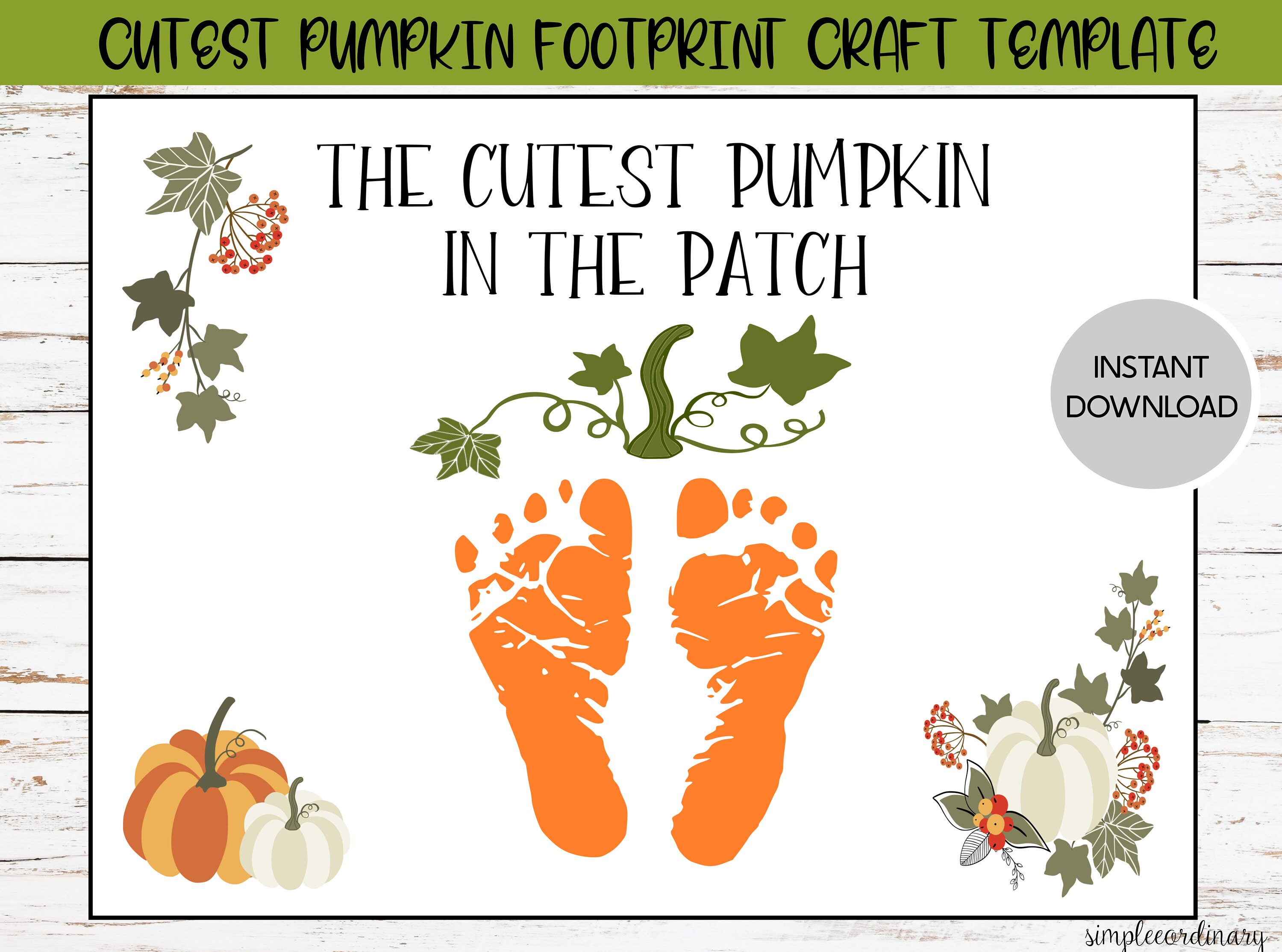 Cutest Pumpkin In The Patch Footprint Crafts Printable Etsy Cutest Pumpkin In The Patch Footprint Crafts Printable Etsy