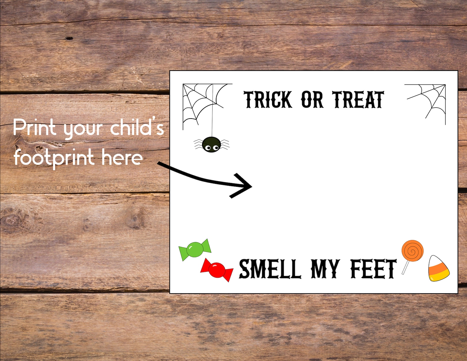 Trick or Treat Smell My Feet Footprint Craft Template - Etsy