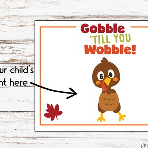 Gobble Till You Wobble Handprint Crafts Printable Footprint | Etsy