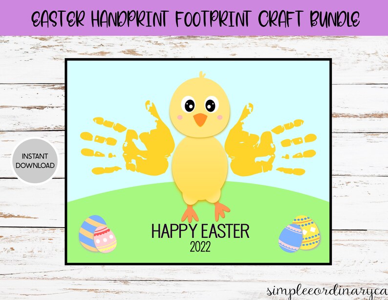 Easter Handprint Footprint Craft Bundle Printable Handprint Etsy