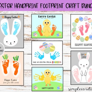 Ostern Handabdruck Fußabdruck Bastelpaket, druckbare Handabdruck Fußabdruck Kunst, Kindertagesstätte Aktivität, DIY Andenken Dekor, Ostern Handwerk, Baby Art