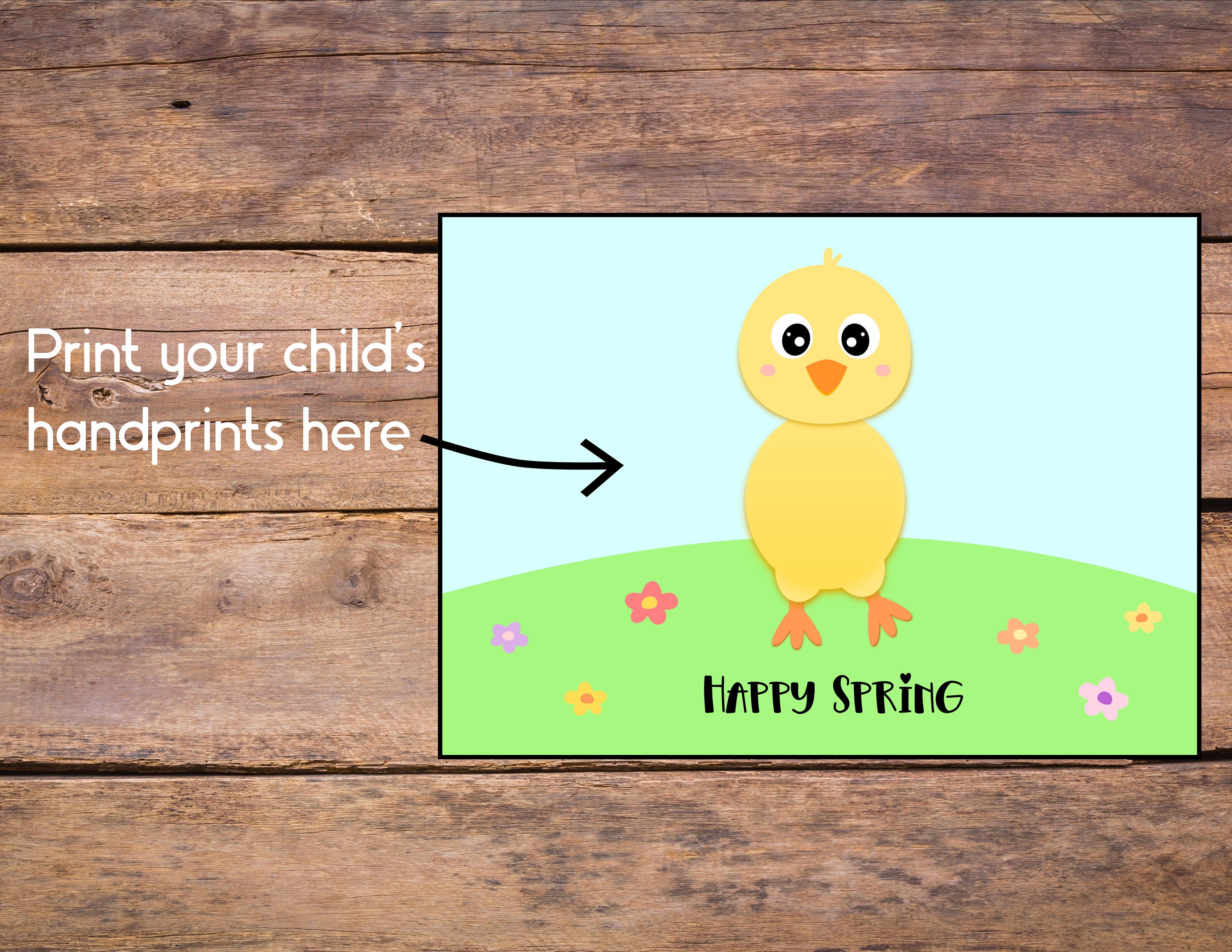Happy Spring Chick Handprint Craft, Printable Handprint Art, Daycare ...