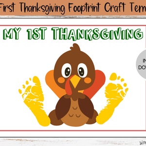 Mon premier artisanat d’empreinte de Thanksgiving, art d’empreinte de main imprimable, souvenir de mémoire de bricolage, art pour bébé, artisanat de Thanksgiving, décor de chambre d’enfant
