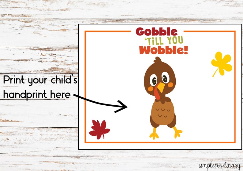 Gobble Till You Wobble Handprint Crafts Printable Footprint - Etsy