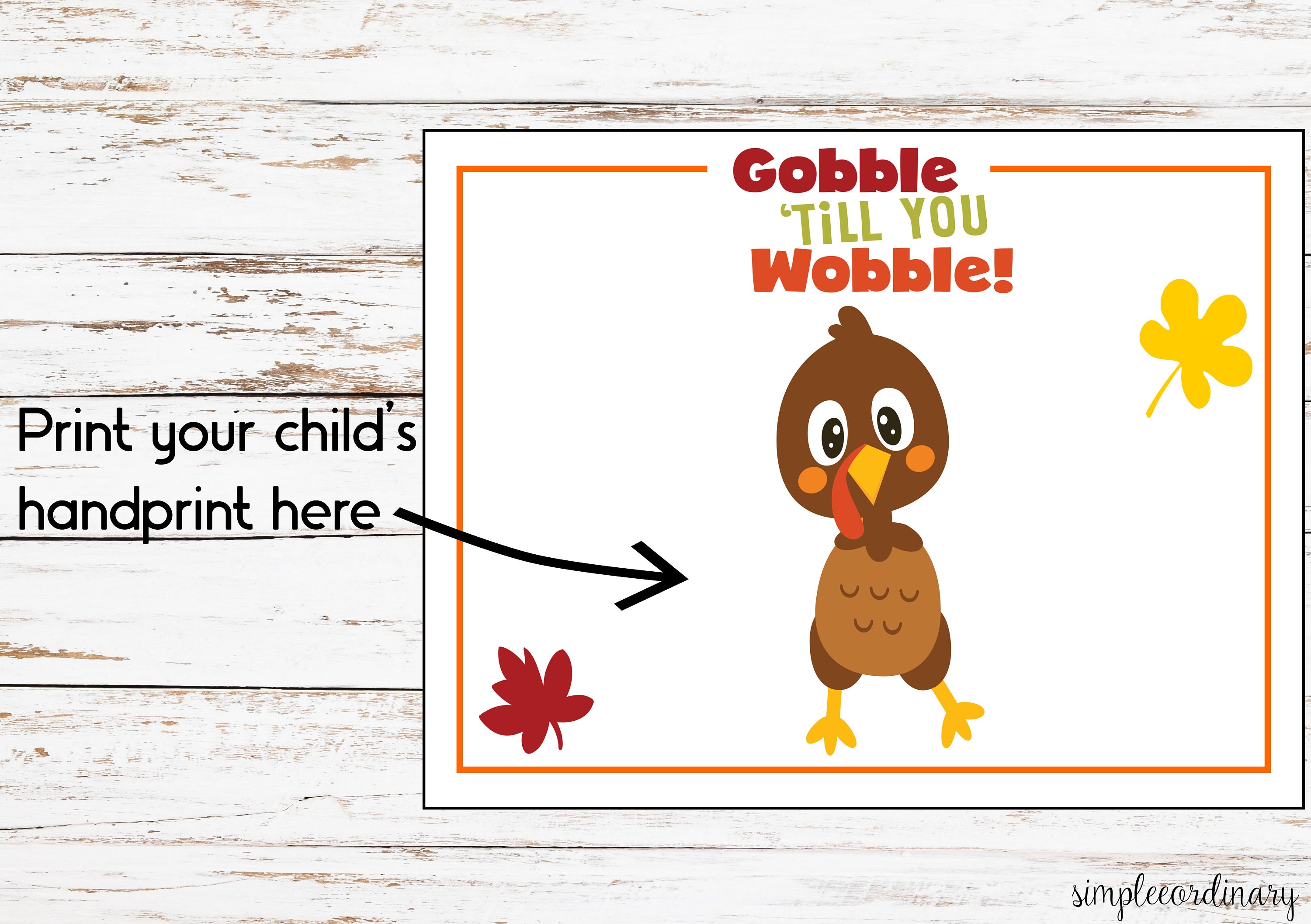 Gobble Till You Wobble Handprint Crafts Printable Footprint - Etsy