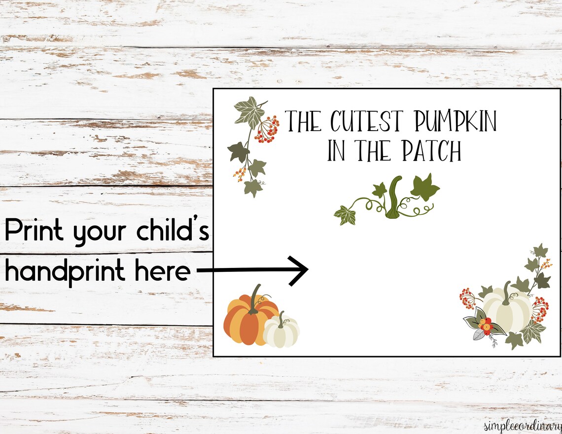Cutest Pumpkin in the Patch Footprint Crafts Printable - Etsy