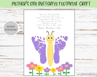 Butterfly Footprint Butterfly Mother's Day Craft Mother's Day