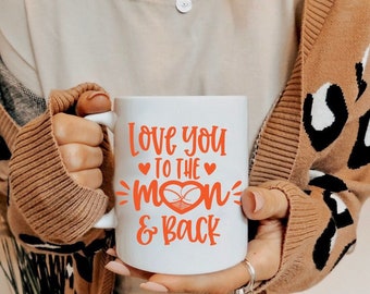 Love Svg File For Cricut / SVG, PNG, EPS, Dxf, Jpg / Love you to the Moon Svg / Instant Digital Download / Printable Art