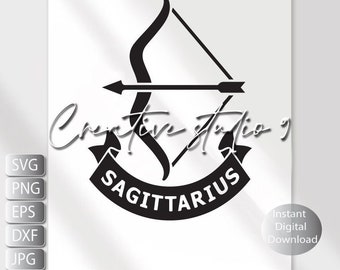Sagittarius Bow SVG, PNG, EPS, Jpg, Dxf  Cut File  | Sagittarius png Svg | Sagittarius | Digital Download | Silhouette | Cricut| Sublimation