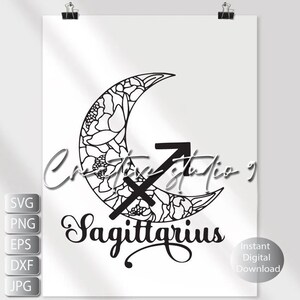 Sagittarius Svg, Png, Eps, Dxf printable design, Download astrology print, zodiac Cricut, silhouette, Sagittarius , December Birthday