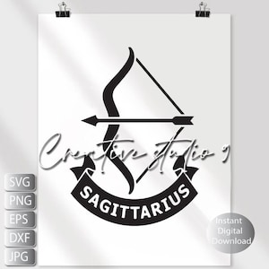 Sagittarius Bow SVG, PNG, EPS, Jpg, Dxf  Cut File  | Sagittarius png Svg | Sagittarius | Digital Download | Silhouette | Cricut| Sublimation