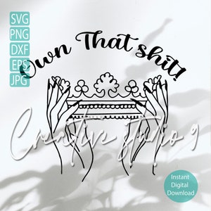 Queen Crown Line art SVG, PNG, EPS, Dxf | Crown Cutf| Queen Clipart |  Instant Digital Download | Silhouette | Cricut
