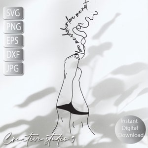 Frau Körper Zigarette SVG, PNG, EPS, Cut File | Feministische Svg | Frau Svg, Png, Dxf, Png| Digitaler Download | Silhouette | Cricut