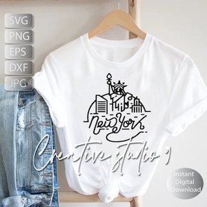 New York City Line Art svg png eps dxf |Line art svg png eps dxf | Svg Png Dxf Jpg Instant Download