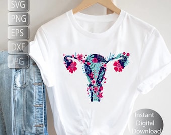 Uterus Svg, Png, Eps, Pro Choice, Feminist, Gynecology, Floral Uterus  Instant Digital Download