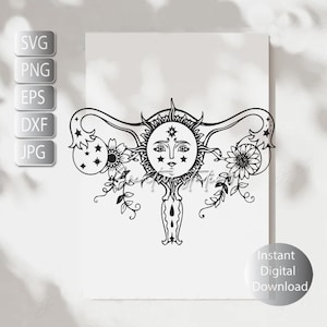 Uterus Svg, Png, Eps, Dxf, Jpg,  Roe v wade Svg, Celestial Uterus , Feminist Svg, Womans Rights , Instant Download