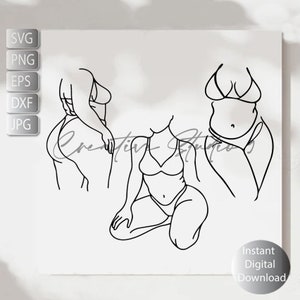 Body Positive Minimalist Cricut Svg, Png, Eps, Dxf, Jpg , Curvy Girl Line Art, Woman, Plus Size Woman ,Instant Digital down Download