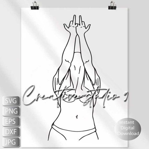 Cut File Woman Middle finger SVG EPS Digital Download Womens Rights Svg Woman Power Svg Cricut Silhouette feminist  Svg PNG