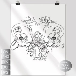 Uterus Floral  SVG, PNG, EPS, Dxf, Jpg | Feminism Svg | roe v wade Svg | Women&#39;s Rights Svg | Digital Download | Silhouette | Cricut