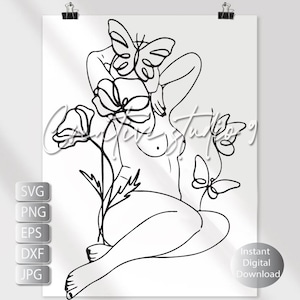 Body Positive Minimalistische Cricut Svg, Png, Eps, Dxf, Jpg, Curvy Girl Line Art, Frau, Plus Size Frau, Sofort Digital down Download