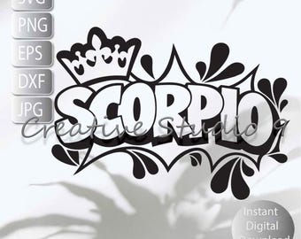 Scorpio Svg, Png, Eps, iInstant Digital Download astrology print, vector zodiac svg silhouette, Scorpio sign, November birthday design