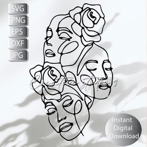 Abstract Minimalist Woman Svg, Png, eps, Dxf, Jpg , Minimalist Line Art , Line Art Woman Svg, Instant Digital Download , Printable Art