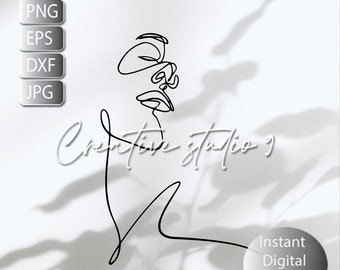 Abstract Minimalist Woman Svg, Png, eps, Dxf, Jpg , Minimalist Line Art , Line Art Woman Svg, Instant Digital Download , Printable Art