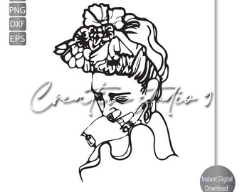 Frida Khalo Feminist Svg, Png, Eps, Dxf,Jpg | Feminist Woman Svg | Empowered Woman | Womens Rights Svg | Digital Download | Cricut