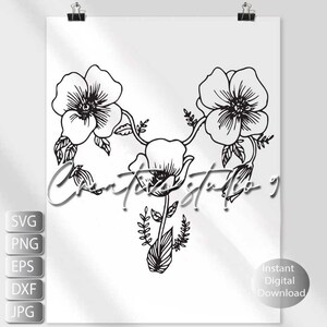 Uterus Floral Svg, Png, Eps, Dxf, Jpg | Feminist | Roe v Wade| Woman Power Svg | Women&#39;s Rights Svg | Digital Download | Silhouette | Cricut