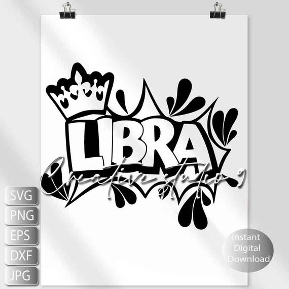 Libra Svg, Png, Eps, printable design, instant download astrology print, vector zodiac svg silhouette, Libra sign, october birthday design