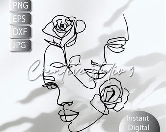Abstract Minimalist Woman Svg, Png, eps, Dxf, Jpg , Minimalist Line Art , Line Art Woman Svg, Instant Digital Download , Printable Art