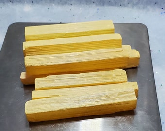 1 pound Yellow Selenite Satin Sticks 4" long