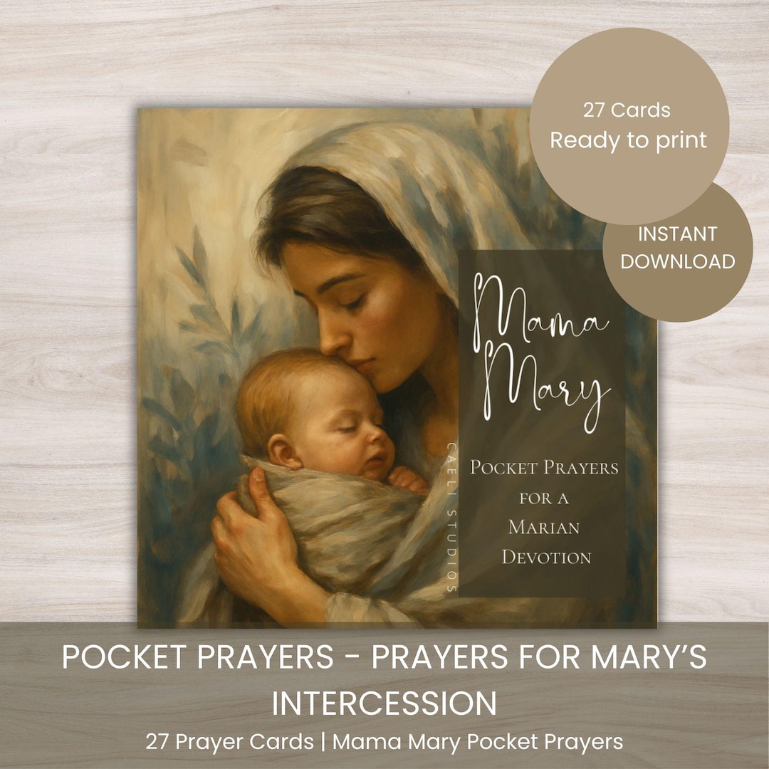 Mary Prayers Printable Prayer Cards Digital Pocket Prayers Catholic ...