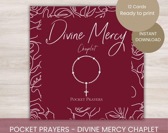 Divine Mercy Printable Prayer Cards Pocket Prayers Catholic Prayer Set Instant Download Prayer Cards Divine Mercy Chaplet St Faustina