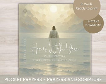 Anxiety Printable Prayer Cards Digital Pocket Prayers Catholic Prayer Set Instant Download Prayer Cards Anxiety Scripture Saint Quote Prayer