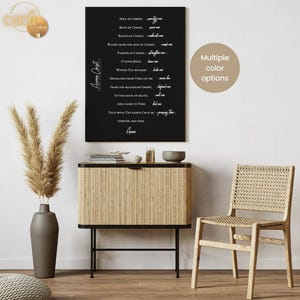 Anima Christi Gebetskarte Katholisches Bürodekor Christliches Wand-Dekor Wandkunst Moderne katholische Hausaltar Jesus-Dekor RCIA-Geschenkkonfirmation