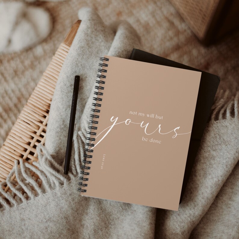Nude Faith spiral notebook "not my will but Yours be done" Luke 22:42 Christian notebook Catholic prayer journal